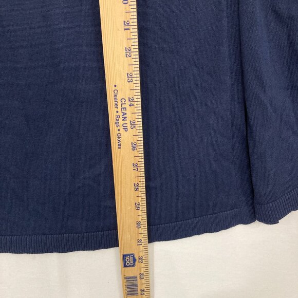 New IMAN Navy Global Chic Touch of Gold Knit Draped Luxe Poncho size XL - Picture 7 of 11